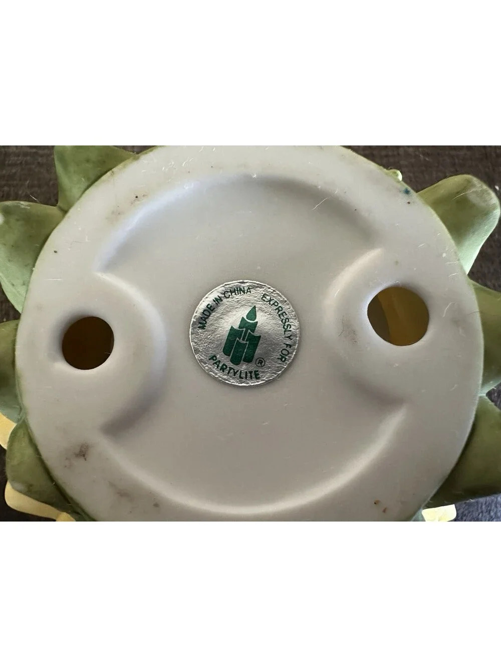 PartyLite Sunflower Ladybug Tealight Candle Holder Yellow Floral Garden Decor